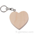 Logo personnalisé gratuit en bois coeur d&#39;amour Flash Drive